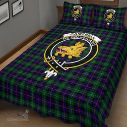 Scottish Campbell of Cawdor Modern Clan Tartan Quilt Bed Set - Crest Classic Scottish Plaid Tartan Plaid