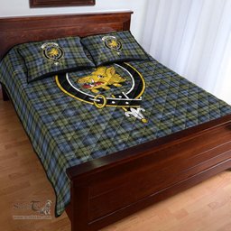 Scottish Campbell Faded Clan Tartan Quilt Bed Set - Crest Classic Scottish Plaid Tartan Plaid