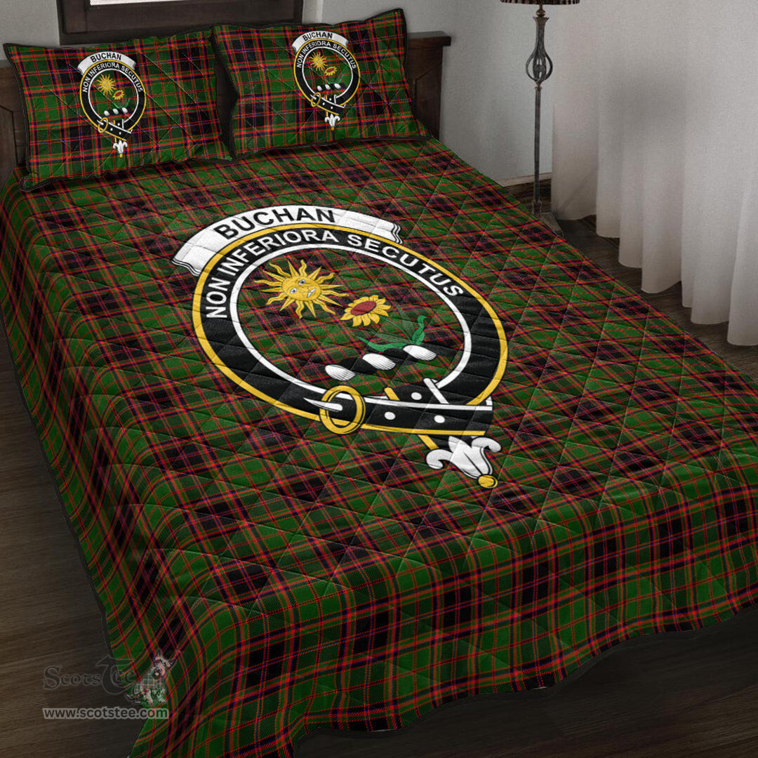 Scottish Buchan Modern Clan Tartan Quilt Bed Set - Crest Classic Scottish Plaid Tartan Plaid