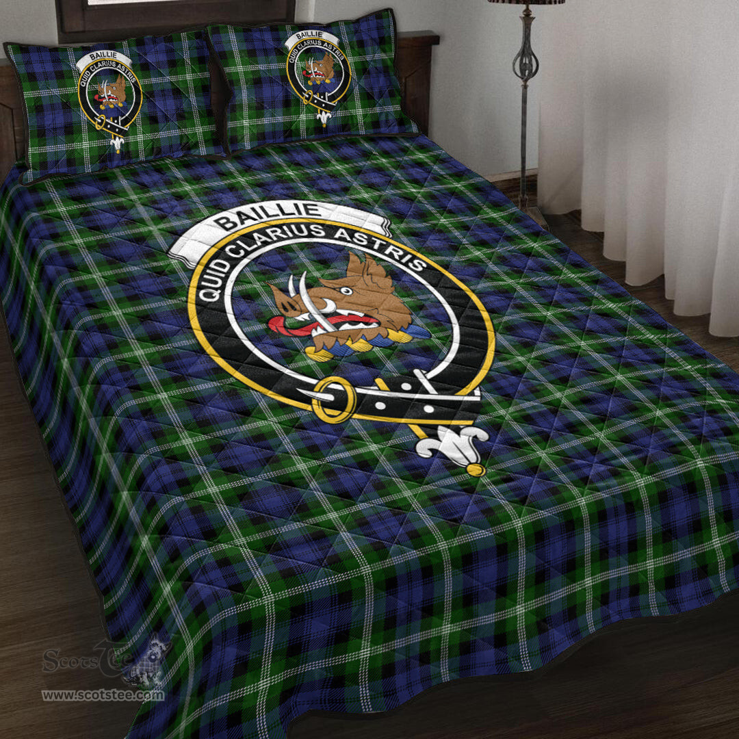 Scottish Baillie Modern Clan Tartan Quilt Bed Set - Crest Classic Scottish Plaid Tartan Plaid