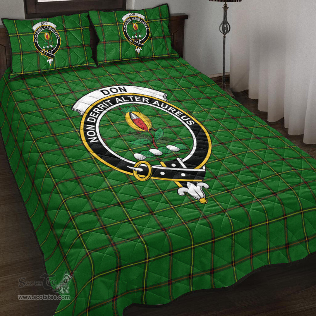 Scottish Don _Tribe of Mar Clan Tartan Quilt Bed Set - Crest Classic Scottish Plaid Tartan Plaid