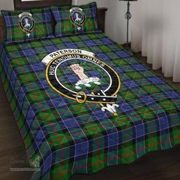 Scottish Paterson Clan Tartan Quilt Bed Set - Crest Classic Scottish Plaid Tartan Plaid