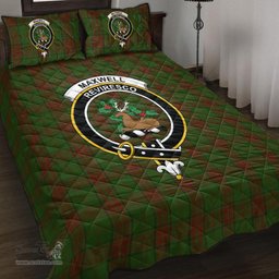 Scottish Maxwell Hunting Clan Tartan Quilt Bed Set - Crest Classic Scottish Plaid Tartan Plaid
