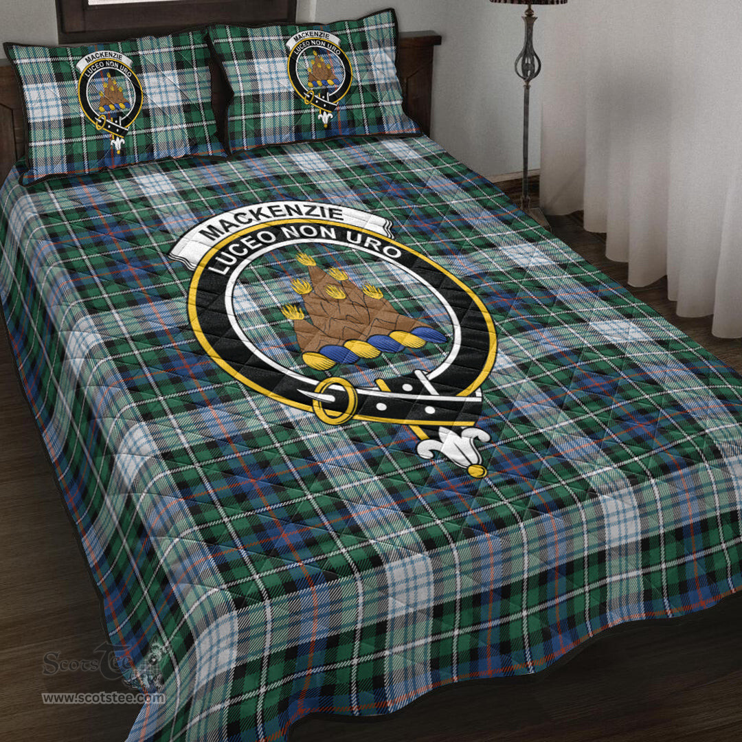 Scottish MacKenzie Dress Ancient Clan Tartan Quilt Bed Set - Crest Classic Scottish Plaid Tartan Plaid