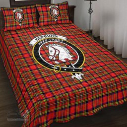 Scottish Hepburn Clan Tartan Quilt Bed Set - Crest Classic Scottish Plaid Tartan Plaid