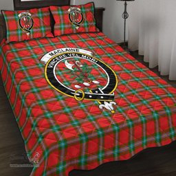 Scottish MacLaine of Loch Buie Clan Tartan Quilt Bed Set - Crest Classic Scottish Plaid Tartan Plaid