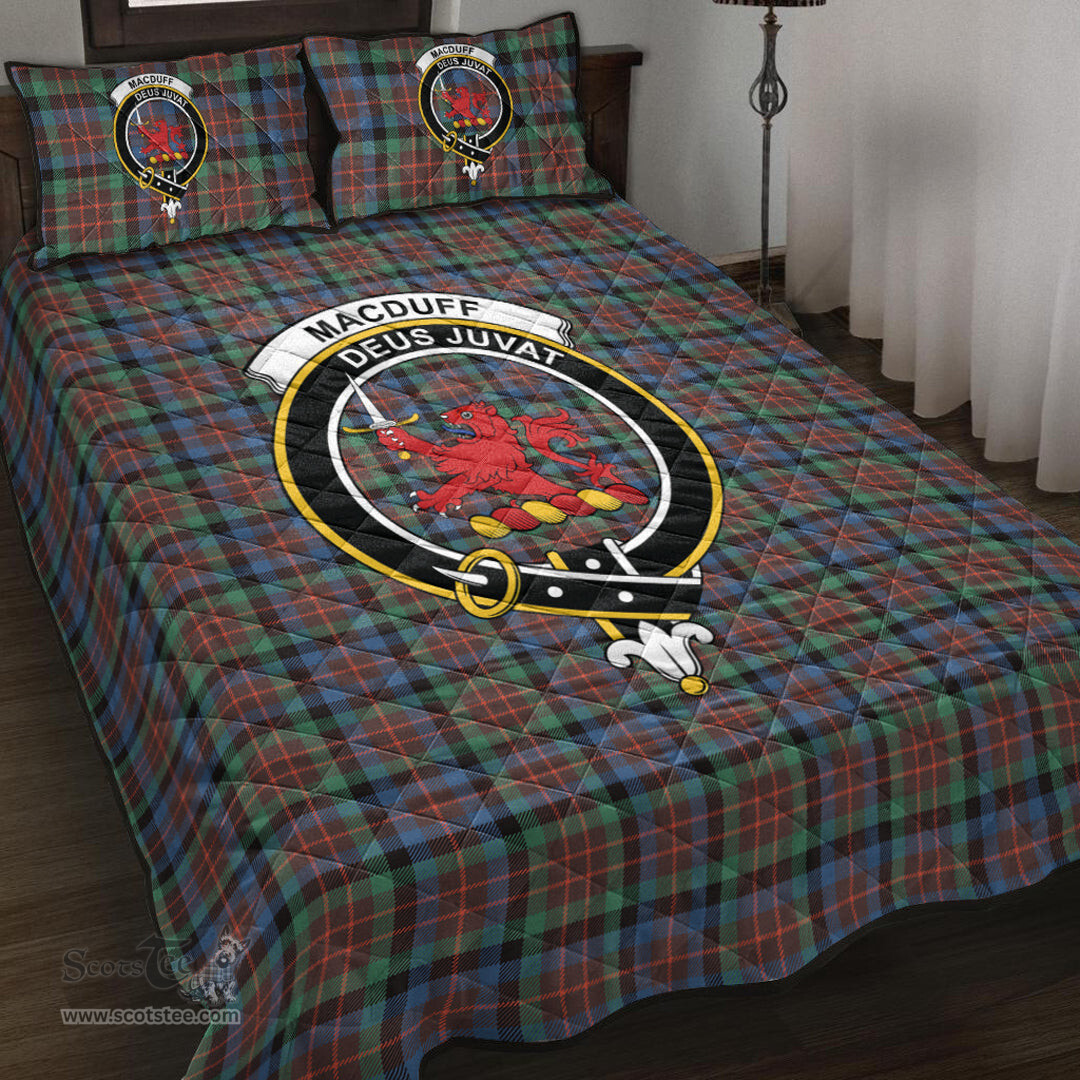 Scottish MacDuff Hunting Ancient Clan Tartan Quilt Bed Set - Crest Classic Scottish Plaid Tartan Plaid
