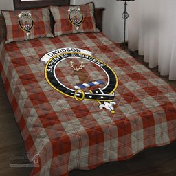 Scottish Davidson Dress Dancers Clan Tartan Quilt Bed Set - Crest Classic Scottish Plaid Tartan Plaid