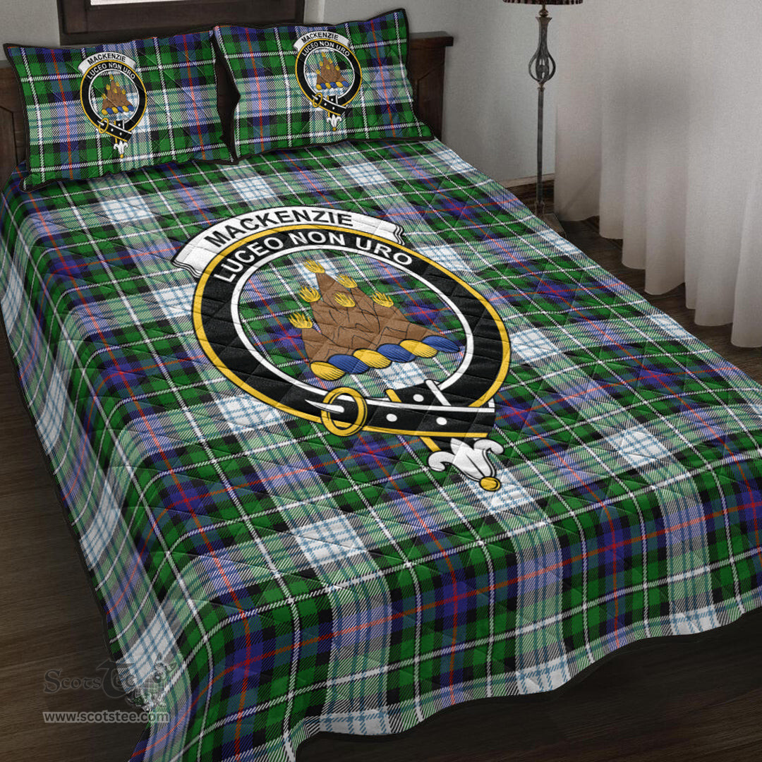 Scottish MacKenzie Dress Modern Clan Tartan Quilt Bed Set - Crest Classic Scottish Plaid Tartan Plaid