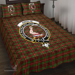 Scottish Ainslie Clan Tartan Quilt Bed Set - Crest Classic Scottish Plaid Tartan Plaid