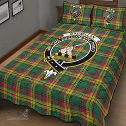 Scottish MacMillan Old Ancient Clan Tartan Quilt Bed Set - Crest Classic Scottish Plaid Tartan Plaid