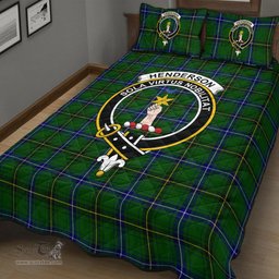 Scottish Henderson Modern Clan Tartan Quilt Bed Set - Crest Classic Scottish Plaid Tartan Plaid