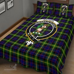 Scottish Watson Modern Clan Tartan Quilt Bed Set - Crest Classic Scottish Plaid Tartan Plaid