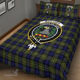 Scottish MacLaren Modern Clan Tartan Quilt Bed Set - Crest Classic Scottish Plaid Tartan Plaid