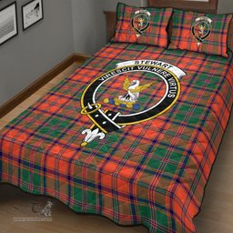 Scottish Stewart of Appin Ancient Clan Tartan Quilt Bed Set - Crest Classic Scottish Plaid Tartan Plaid