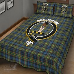 Scottish MacLellan Ancient Clan Tartan Quilt Bed Set - Crest Classic Scottish Plaid Tartan Plaid