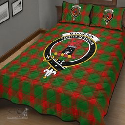 Scottish Middleton Modern Clan Tartan Quilt Bed Set - Crest Classic Scottish Plaid Tartan Plaid