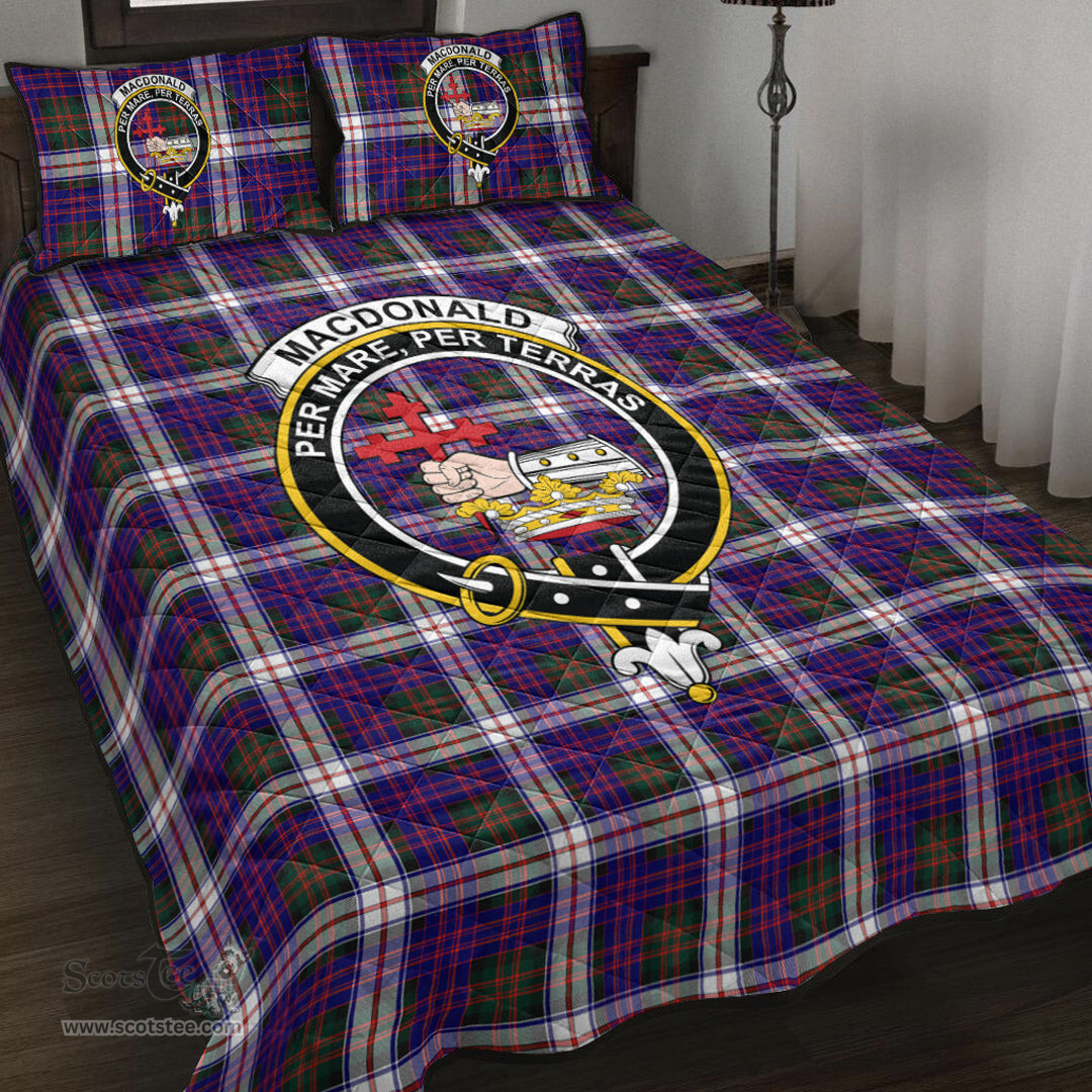 Scottish MacDonald Dress Modern Clan Tartan Quilt Bed Set - Crest Classic Scottish Plaid Tartan Plaid