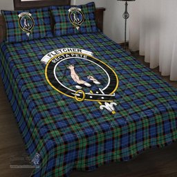 Scottish Fletcher Ancient Clan Tartan Quilt Bed Set - Crest Classic Scottish Plaid Tartan Plaid