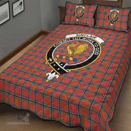 Scottish Sinclair Ancient Clan Tartan Quilt Bed Set - Crest Classic Scottish Plaid Tartan Plaid