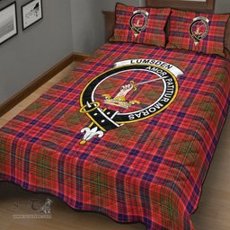 Scottish Lumsden Modern Clan Tartan Quilt Bed Set - Crest Classic Scottish Plaid Tartan Plaid
