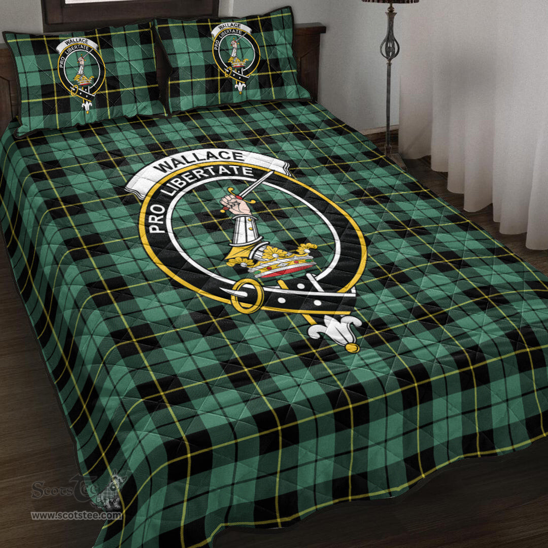 Scottish Wallace Hunting Ancient Clan Tartan Quilt Bed Set - Crest Classic Scottish Plaid Tartan Plaid