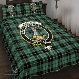 Scottish Wallace Hunting Ancient Clan Tartan Quilt Bed Set - Crest Classic Scottish Plaid Tartan Plaid