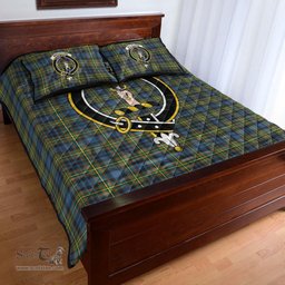 Scottish MacLellan Ancient Clan Tartan Quilt Bed Set - Crest Classic Scottish Plaid Tartan Plaid