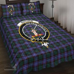 Scottish Guthrie Modern Clan Tartan Quilt Bed Set - Crest Classic Scottish Plaid Tartan Plaid