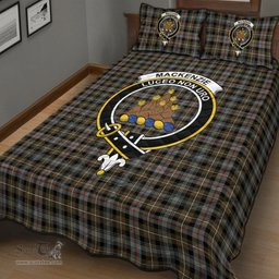 Scottish MacKenzie Weathered Clan Tartan Quilt Bed Set - Crest Classic Scottish Plaid Tartan Plaid