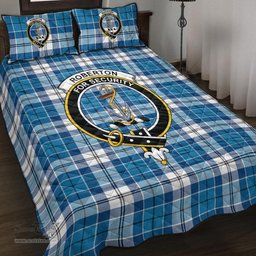 Scottish Roberton Clan Tartan Quilt Bed Set - Crest Classic Scottish Plaid Tartan Plaid