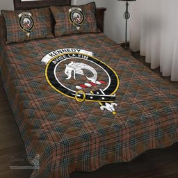 Scottish Kennedy Weathered Clan Tartan Quilt Bed Set - Crest Classic Scottish Plaid Tartan Plaid