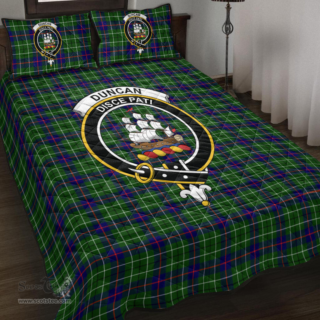 Scottish Duncan Modern Clan Tartan Quilt Bed Set - Crest Classic Scottish Plaid Tartan Plaid