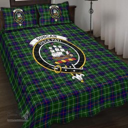 Scottish Duncan Modern Clan Tartan Quilt Bed Set - Crest Classic Scottish Plaid Tartan Plaid