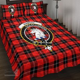 Scottish Ramsay Modern Clan Tartan Quilt Bed Set - Crest Classic Scottish Plaid Tartan Plaid