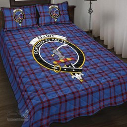 Scottish Elliot Modern Clan Tartan Quilt Bed Set - Crest Classic Scottish Plaid Tartan Plaid