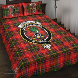 Scottish Somerville Modern Clan Tartan Quilt Bed Set - Crest Classic Scottish Plaid Tartan Plaid