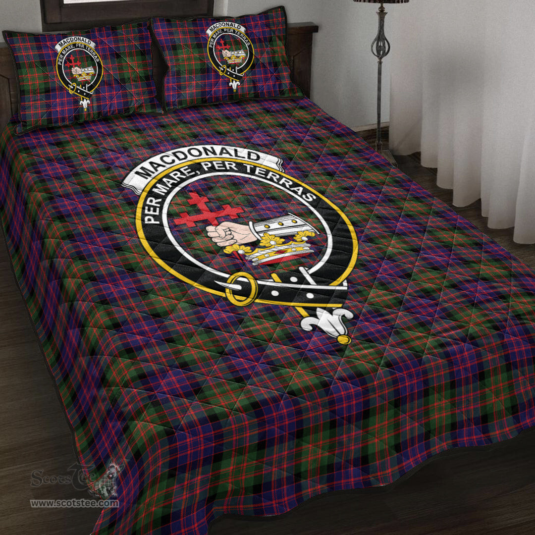 Scottish MacDonald Modern Clan Tartan Quilt Bed Set - Crest Classic Scottish Plaid Tartan Plaid