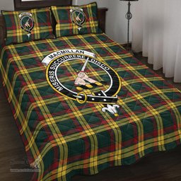 Scottish MacMillan Old Modern Clan Tartan Quilt Bed Set - Crest Classic Scottish Plaid Tartan Plaid