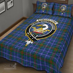 Scottish Edmonstone Clan Tartan Quilt Bed Set - Crest Classic Scottish Plaid Tartan Plaid