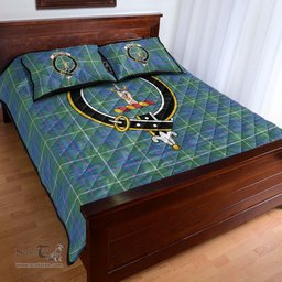 Scottish MacIntyre Hunting Ancient Clan Tartan Quilt Bed Set - Crest Classic Scottish Plaid Tartan Plaid