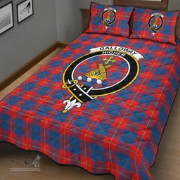 Scottish Galloway Red Clan Tartan Quilt Bed Set - Crest Classic Scottish Plaid Tartan Plaid