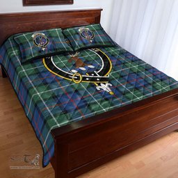 Scottish Davidson of Tulloch Clan Tartan Quilt Bed Set - Crest Classic Scottish Plaid Tartan Plaid