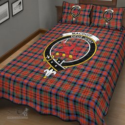 Scottish MacDuff Ancient Clan Tartan Quilt Bed Set - Crest Classic Scottish Plaid Tartan Plaid