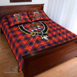 Scottish Fraser Modern Clan Tartan Quilt Bed Set - Crest Classic Scottish Plaid Tartan Plaid