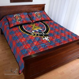 Scottish Galloway Red Clan Tartan Quilt Bed Set - Crest Classic Scottish Plaid Tartan Plaid