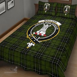 Scottish MacLean Hunting Clan Tartan Quilt Bed Set - Crest Classic Scottish Plaid Tartan Plaid