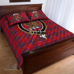 Scottish Leslie Modern Clan Tartan Quilt Bed Set - Crest Classic Scottish Plaid Tartan Plaid