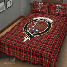 Scottish Innes Modern Clan Tartan Quilt Bed Set - Crest Classic Scottish Plaid Tartan Plaid