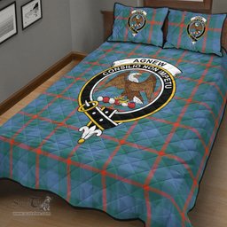 Scottish Agnew Ancient Clan Tartan Quilt Bed Set - Crest Classic Scottish Plaid Tartan Plaid